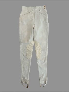 Ralph Lauren Country Vintage Ivory High Waist Equestrian Slim Pants US 4